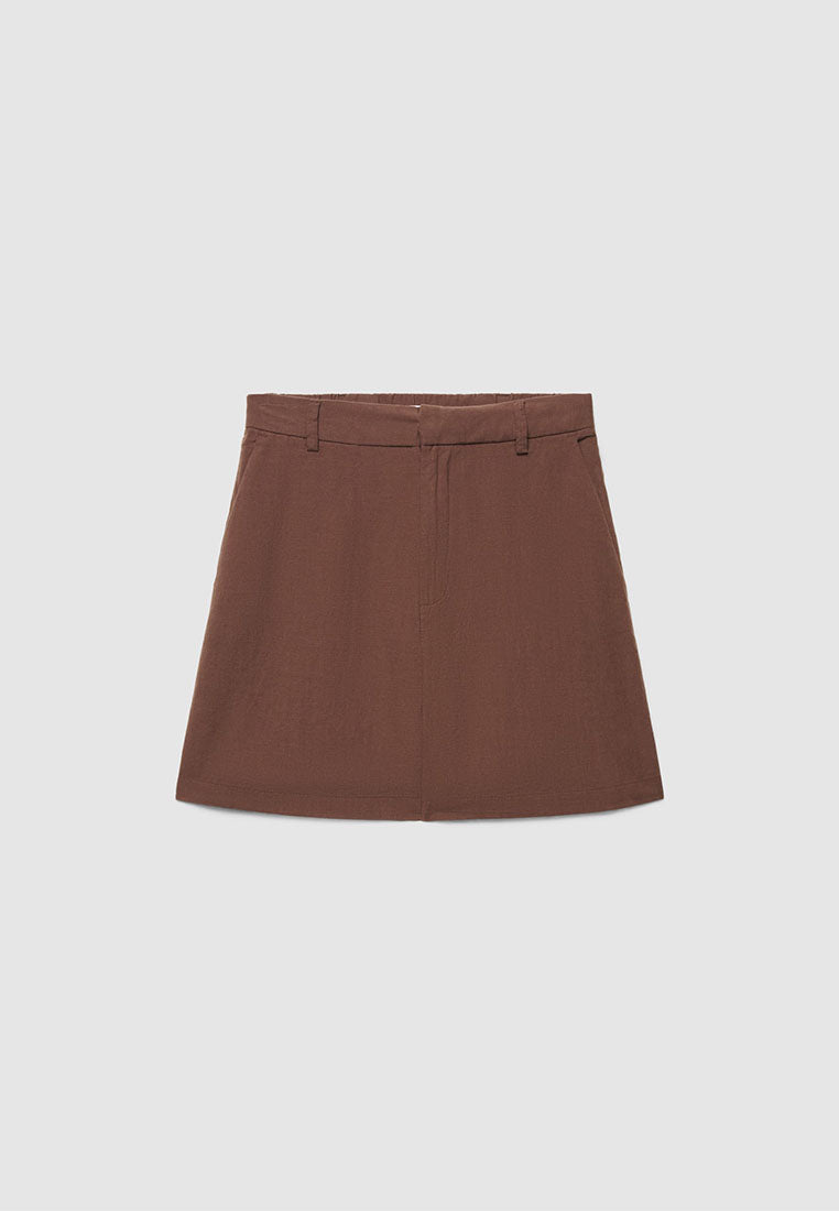 Women's Plain Linen-Effect Shorts