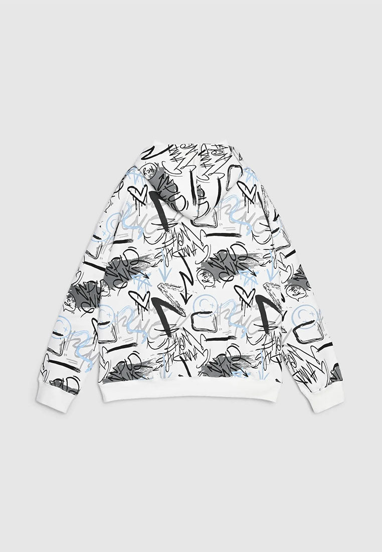 Men's Boxy Graffiti Hoodie