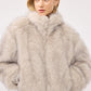 Women's Long faux fur bomber with zip closure