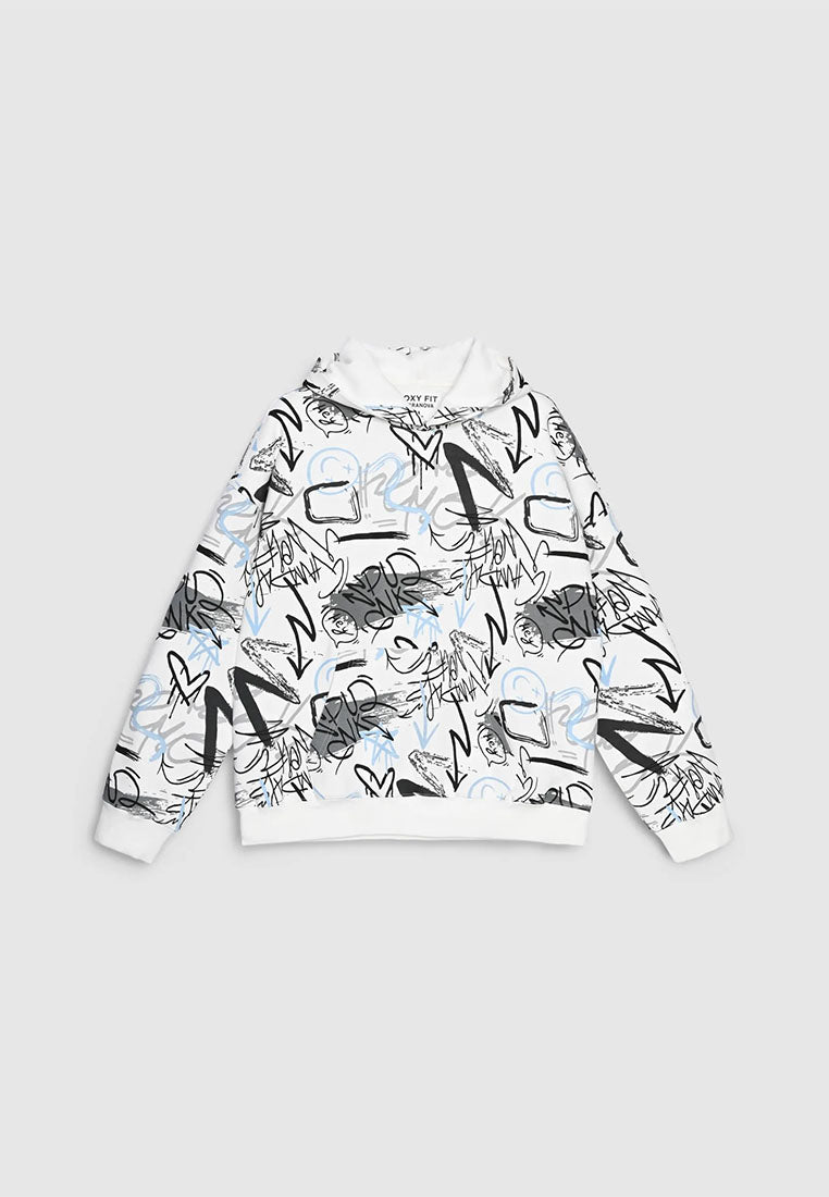 Men's Boxy Graffiti Hoodie