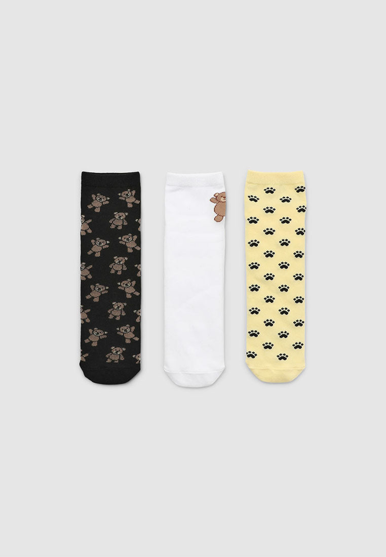 Women's Pack of 3 pairs of animal print socks