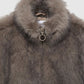 Women's Long faux fur bomber with zip closure