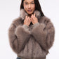 Women's Long faux fur bomber with zip closure