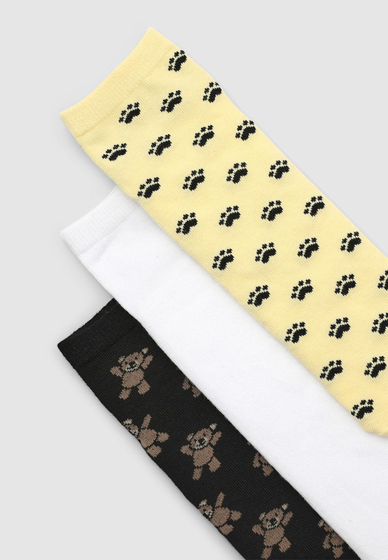 Women's Pack of 3 pairs of animal print socks