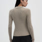 Women's Ribbed knit polo collar sweater