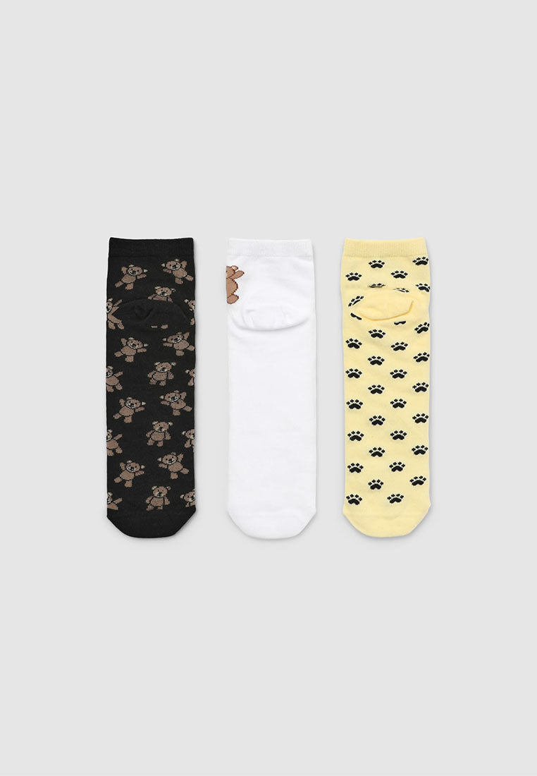 Women's Pack of 3 pairs of animal print socks