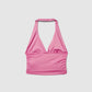 Women's Halter deep V-Neck Crop Top