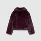 Women's Cropped jacket with long faux fur collar