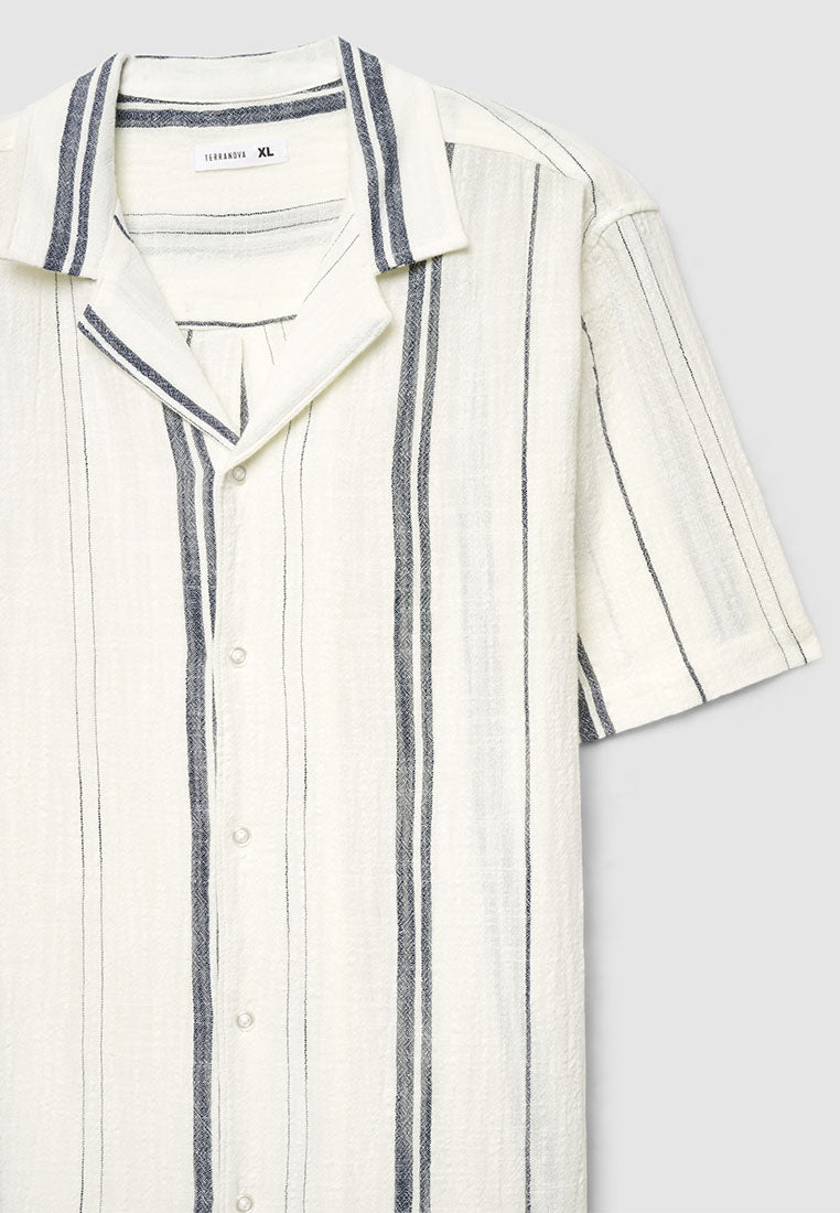 Men's Striped Bowling Shirt