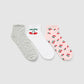 Women's Pack of 3 cherry print socks