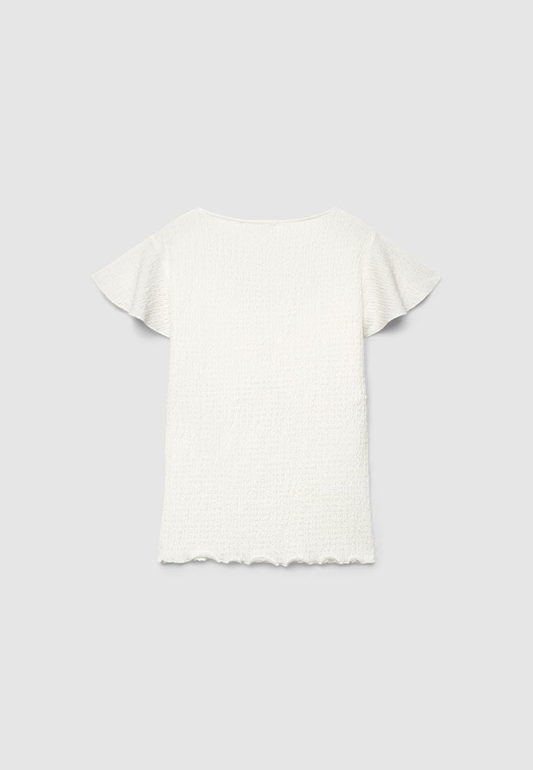 Women's V-Neck Flutter-Sleeve Top