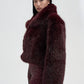 Women's Cropped jacket with long faux fur collar