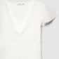 Women's V-Neck Flutter-Sleeve Top