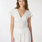 Women's V-Neck Flutter-Sleeve Top