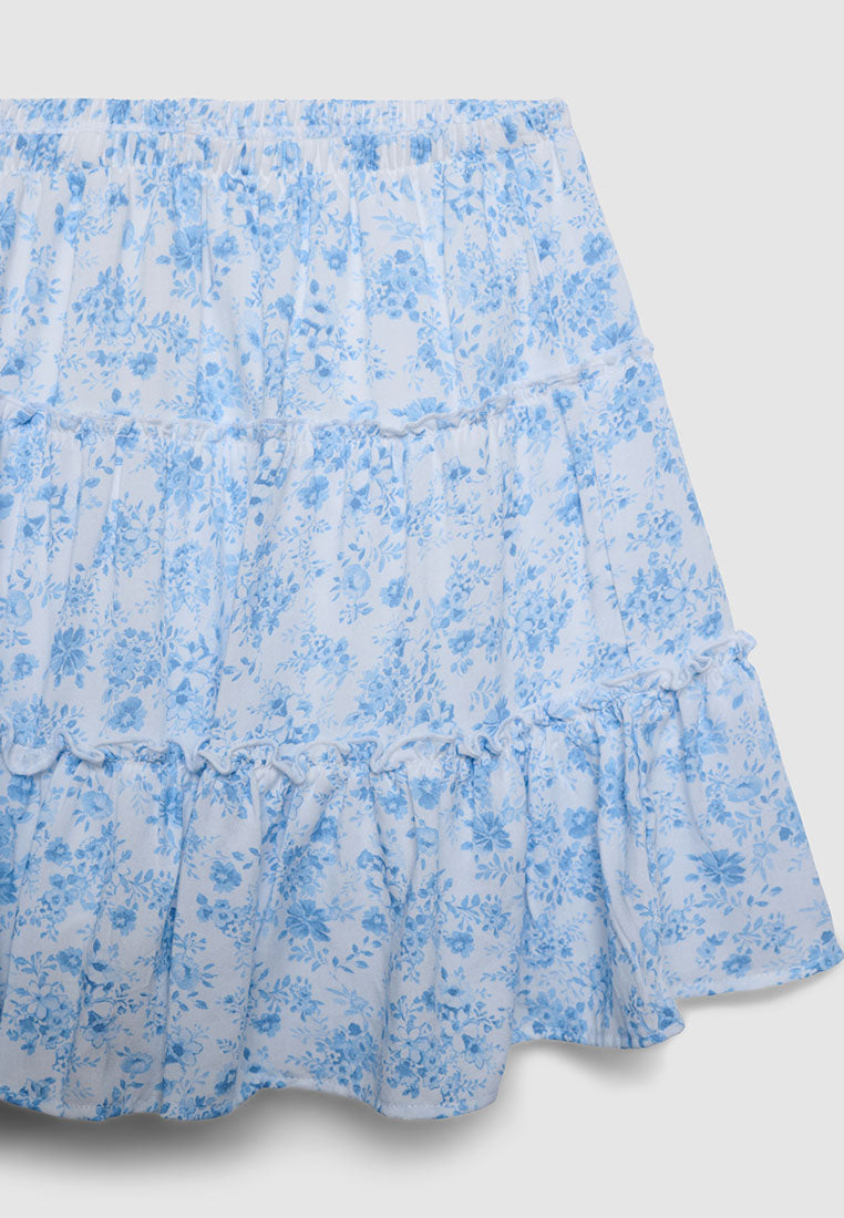 Women's Romantic Floral Print Skirt