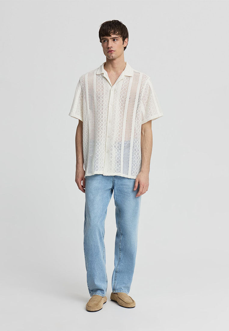 Men's Crochet Bowling Shirt