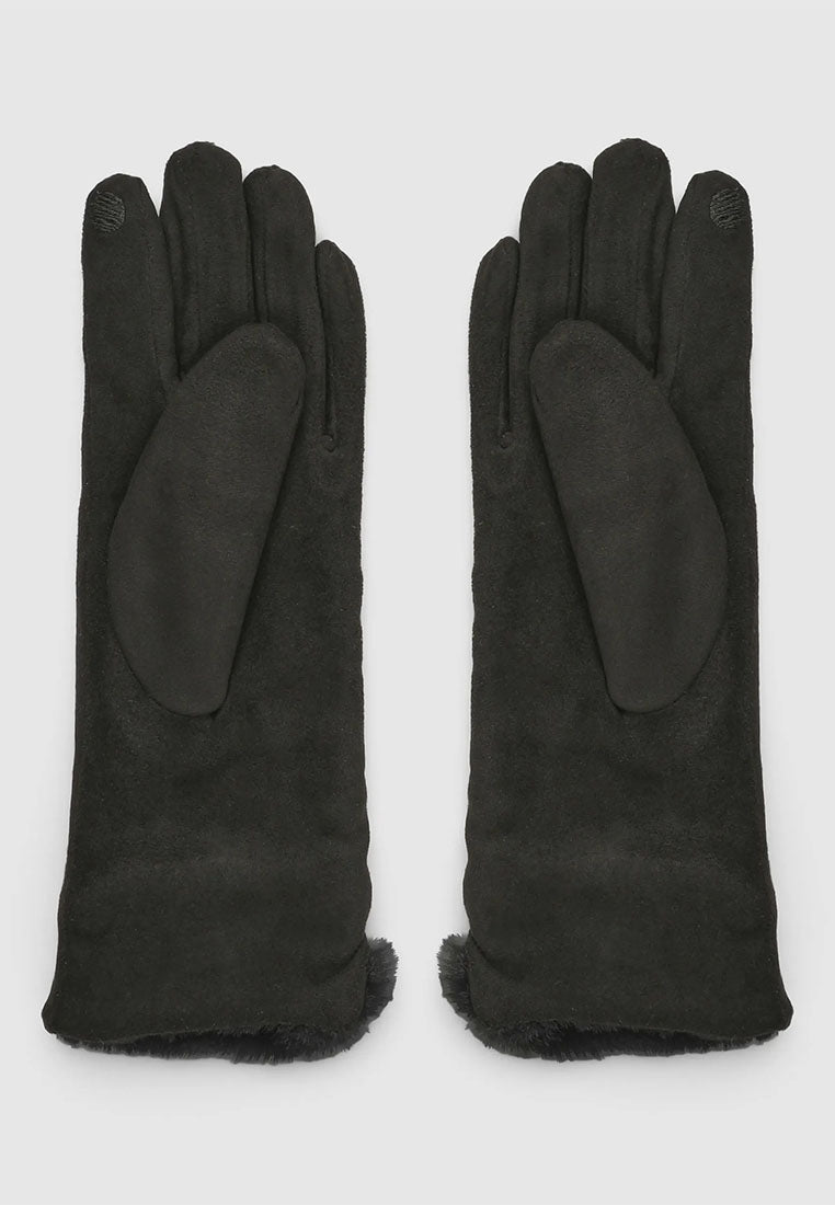 Women's Long Sheepskin-effect Gloves
