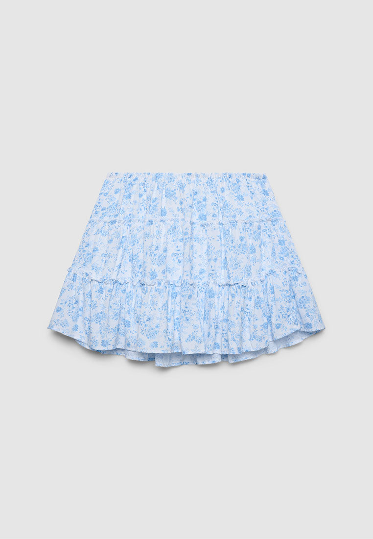 Women's Romantic Floral Print Skirt