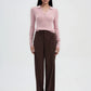 Women's Ribbed knit polo collar sweater