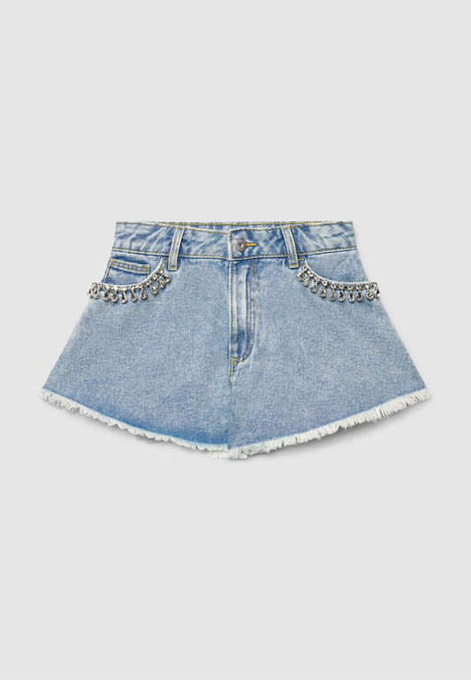 Jewel Denim Shorts for Girls