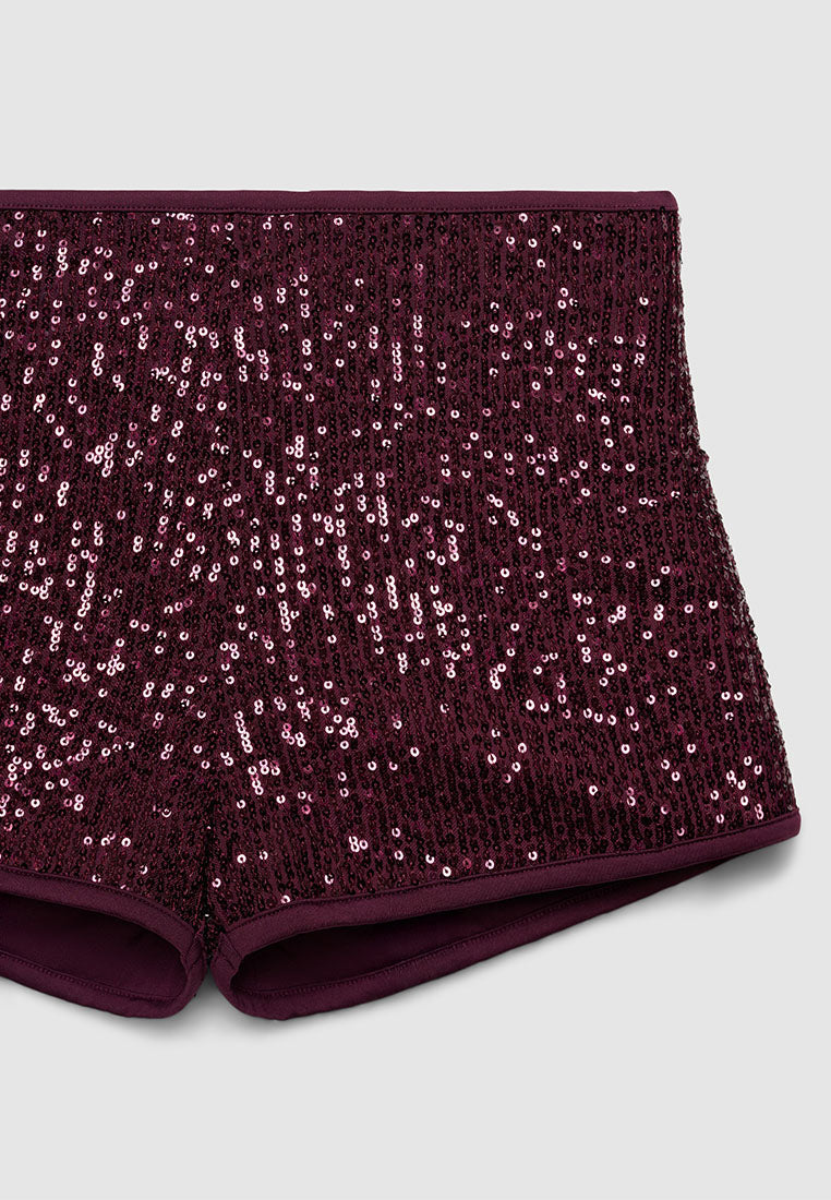 Women's High-Waisted Sequin Shorts