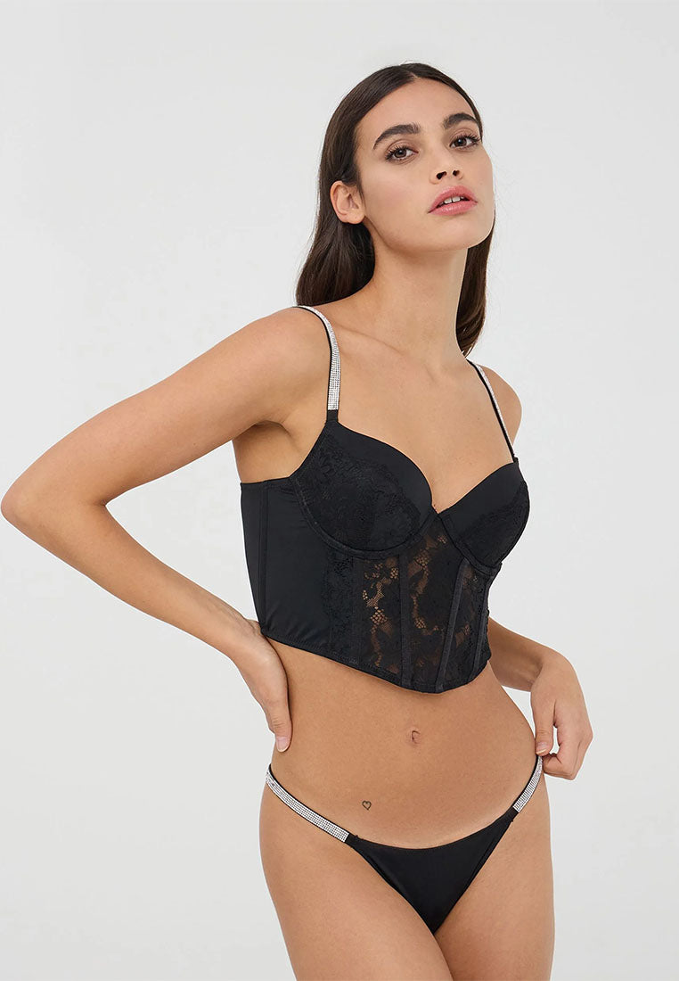 Women's Rhinestone Bustier Corset Top