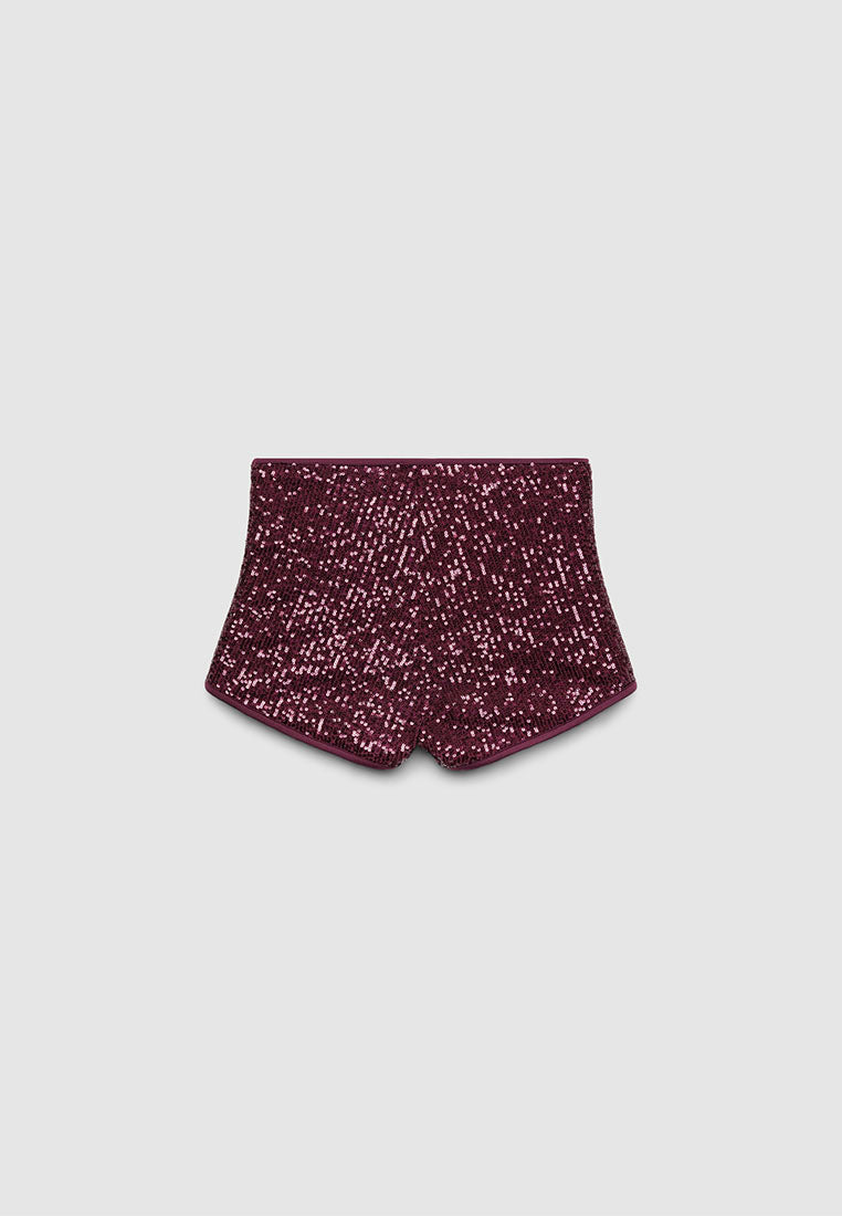 Women's High-Waisted Sequin Shorts