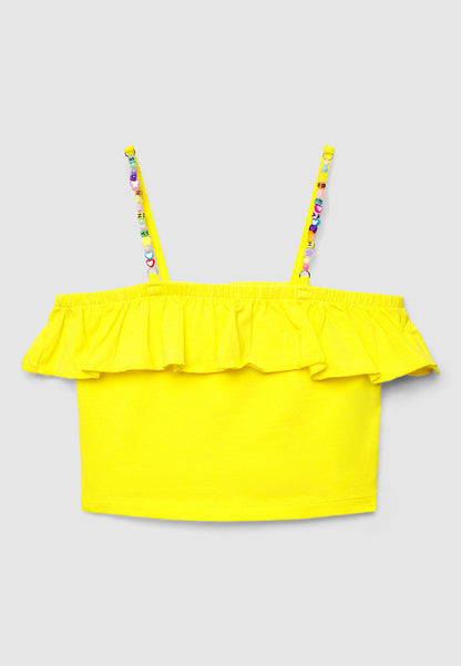 Ruffle-Trim Crop Top for Girls