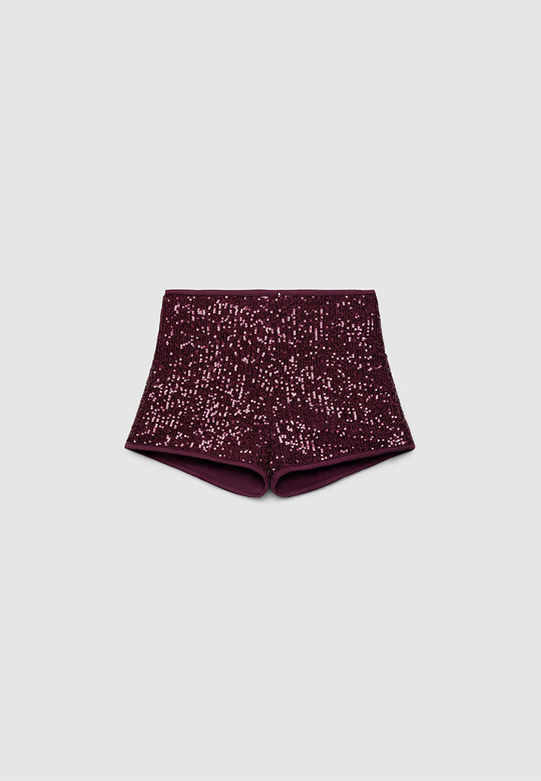 Women's High-Waisted Sequin Shorts