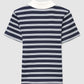 Women's Striped Crop Polo T-Shirt