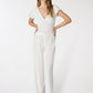 Women's V-Neck Flutter-Sleeve Top