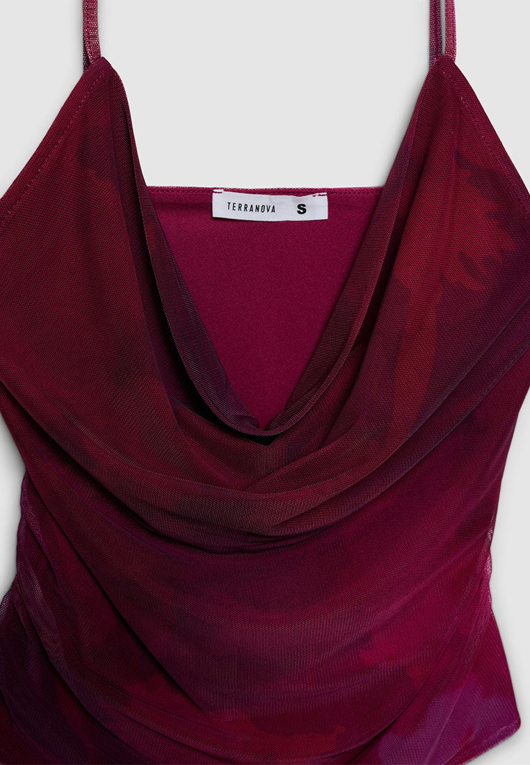 Women's Abstract Mesh Top