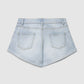 Floral Style Denim Shorts for Girls
