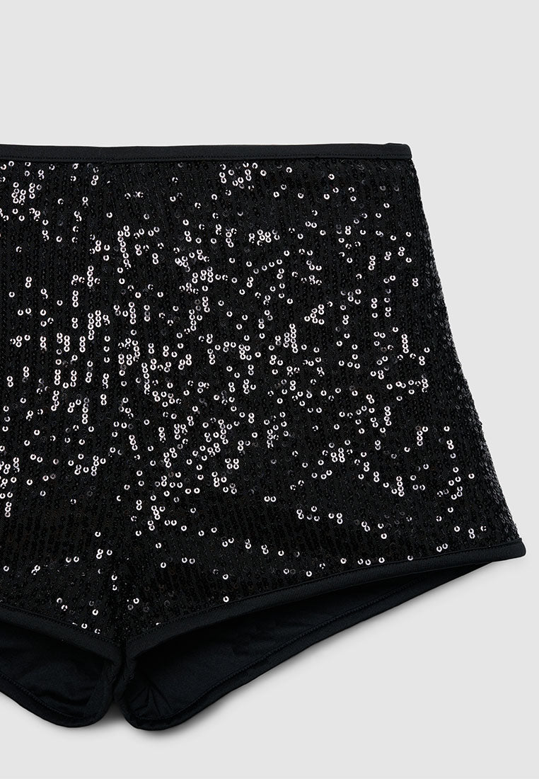 Women's High-Waisted Sequin Shorts