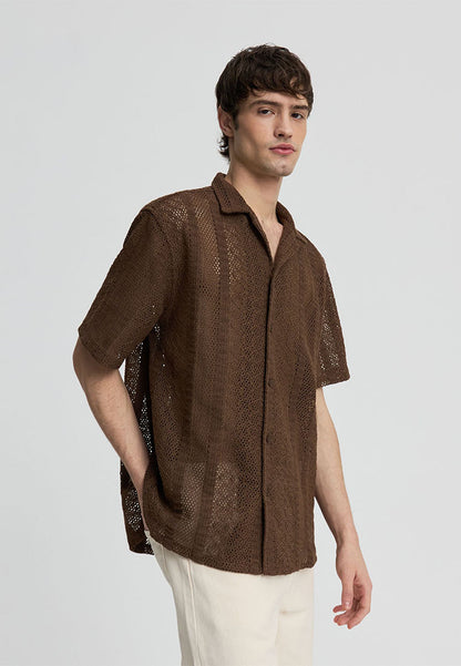 Men's Crochet Bowling Shirt