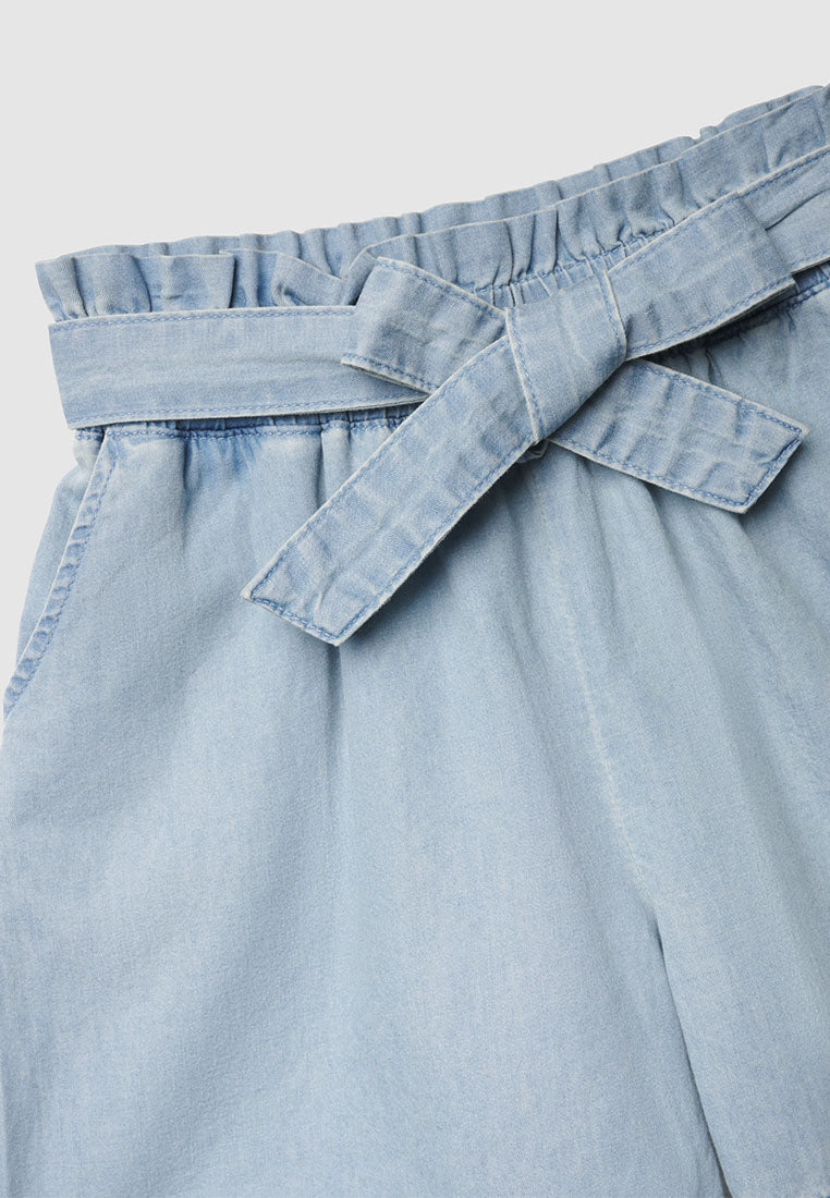 High waisted Elastic Denim Shorts for Girls
