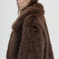 Women's Cropped jacket with long faux fur collar