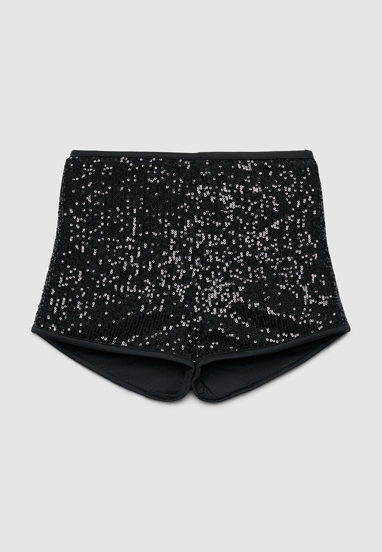 Women's High-Waisted Sequin Shorts