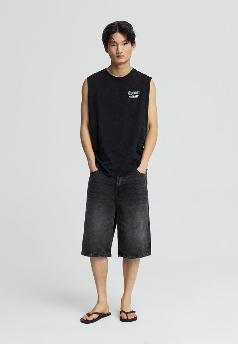 Men's Gothic Print Sleeveless Tank Top