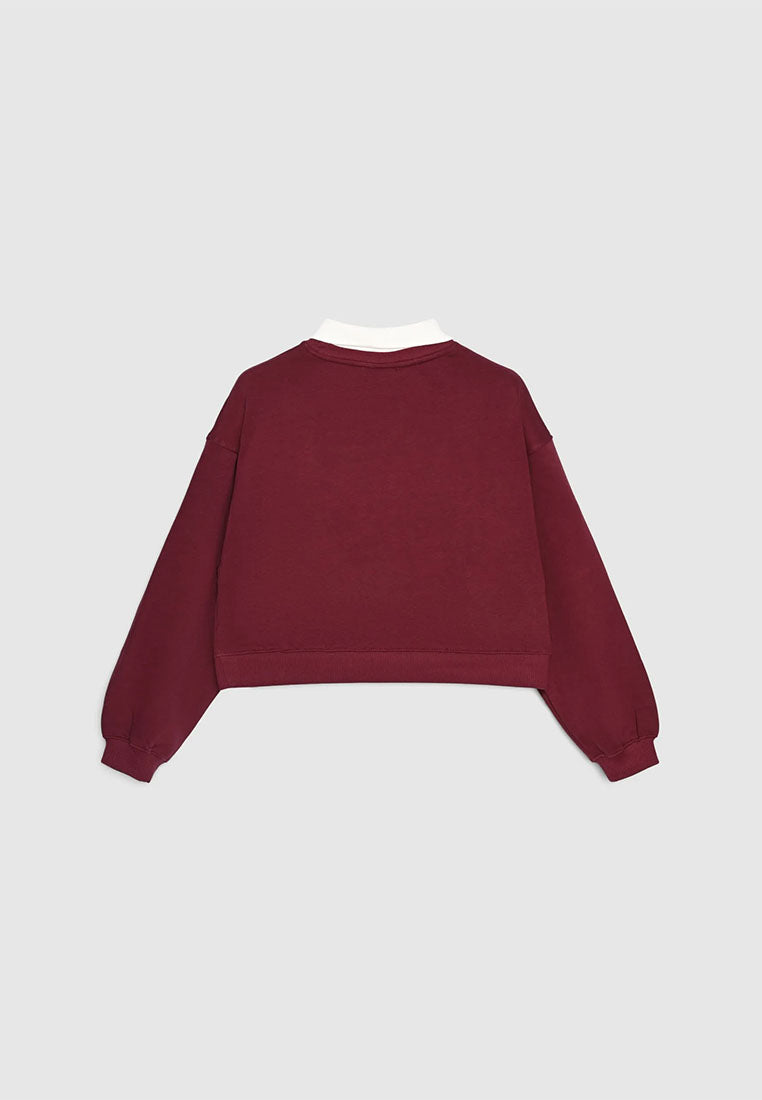 Women's Collar Cropped Sweatshirt