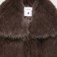 Women's Cropped jacket with long faux fur collar