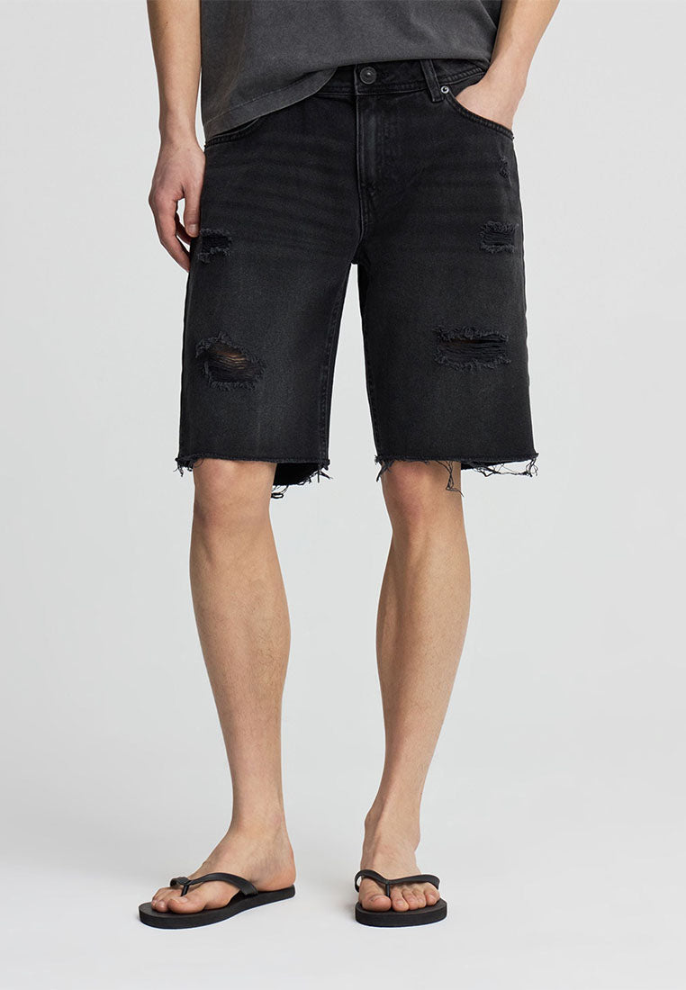Men's Ripped Denim Shorts