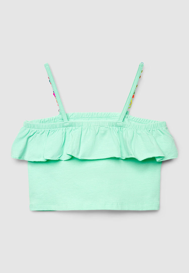 Ruffle-Trim Crop Top for Girls