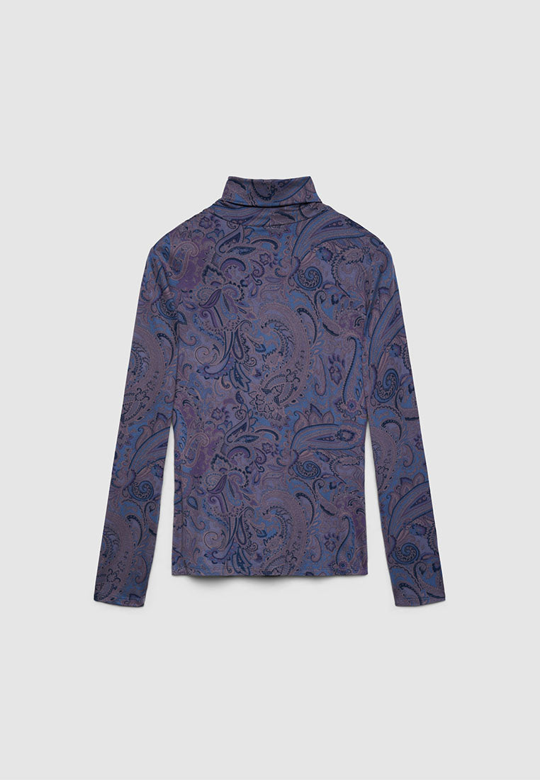 Women's Paisley Turtleneck Top