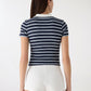Women's Striped Crop Polo T-Shirt