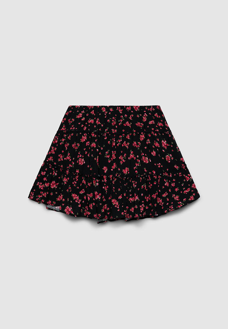 Women's Romantic Floral Print Skirt