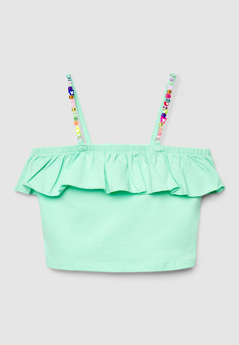 Ruffle-Trim Crop Top for Girls