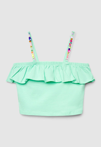 Ruffle-Trim Crop Top for Girls