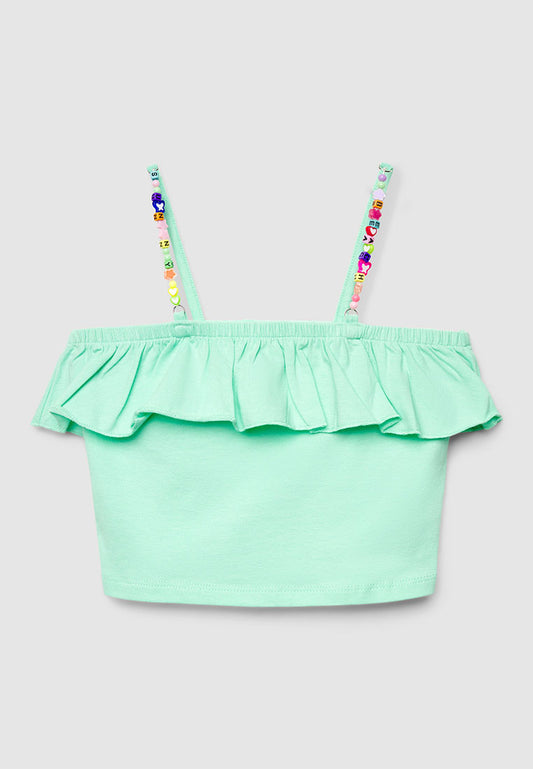 Ruffle-Trim Crop Top for Girls