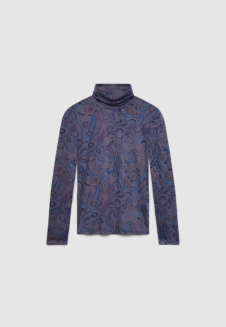 Women's Paisley Turtleneck Top
